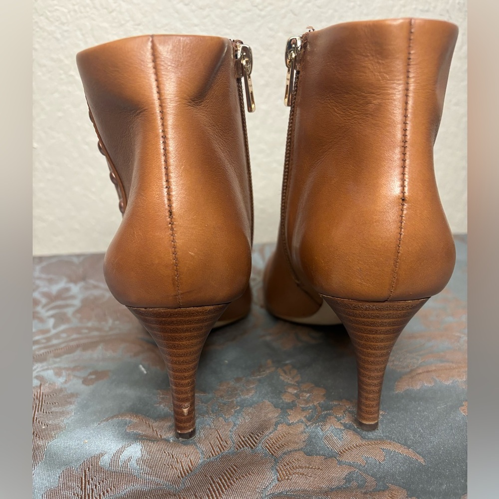 Coach Hickory Calf Ankle Heeled Booties in Saddle Size 6.5 - Picture 7 of 15